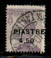 Uffici Postali All'Estero - Levante - Costantinopoli - 1922 - 4.50 Piastre Su 50 Cent Michetti (50 Dab) - Soprastampa A  - Other & Unclassified