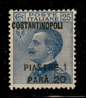 Uffici Postali All'Estero - Levante - Costantinopoli - 1923 - 1.20 Piastre Su 25 Cent Michetti (77 Caa) - Costantinopoli - Other & Unclassified