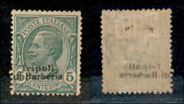 Uffici Postali All'Estero - Levante - Tripoli Di Barberia - 1909 - 5 Cent (3e) Con Soprastampa A Sinistra + Leggero Deca - Andere & Zonder Classificatie