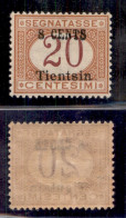 Uffici Postali All'Estero - Levante - Tientsin - 1918 - 8 Cent Su 20 Cent Segnatasse (6) - Gomma Integra - Ben Centrato - Autres & Non Classés