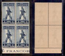 Colonie - Africa Orientale Italiana - 1938 - 5 Lire Soggetti Vari (18) - Quartina Bordo Di Foglio - Gomma Integra - Autres & Non Classés