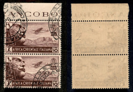 Colonie - Africa Orientale Italiana - 1938 - 10 Lire Posta Aerea (10) - Coppia Bordo Foglio Usata A Gimma (C.P. Galla E  - Sonstige & Ohne Zuordnung