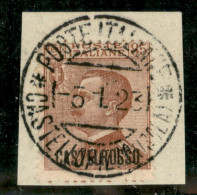 Colonie - Castelrosso - 1922 - 85 Cent Michetti (9) - Usato Su Frammento 5.1.1923 - Otros & Sin Clasificación