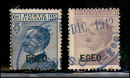 Colonie - Egeo - Emissioni Generali - 1912 - Soprastampati (1/2) - Serie Completa - Usati - Macchie D'umido Sul 50 Cent  - Otros & Sin Clasificación