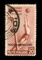 Colonie - Egeo - Emissioni Generali - 1934 - 20 Cent Calcio (75) Usato (140) - Otros & Sin Clasificación