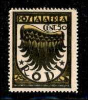 Colonie - Egeo - Emissioni Generali - 1934 - 50 Cent Ala (30caa - Aerea) Con Filigrana Diritta + Filigrana Lettere (dopp - Autres & Non Classés