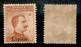 Colonie - Egeo - Lipso - 1917 - 20 Cent Michetti (9) - Gomma Originale (220) - Sonstige & Ohne Zuordnung