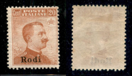 Colonie - Egeo - Rodi - 1917 - 20 Cent Michetti (10) - Gomma Originale (350) - Andere & Zonder Classificatie