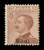 Colonie - Egeo - Rodi - 1922 - 85 Cent Michetti (13) - Gomma Originale - Andere & Zonder Classificatie