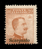 Colonie - Egeo - Scarpanto - 1917 - 20 Cent Michetti (9) - Gomma Originale - Otros & Sin Clasificación