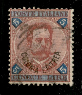 Colonie - Eritrea - 1893 - 5 Lire Umberto (11) Usato Con Annullo Garantito Originale - Sonstige & Ohne Zuordnung