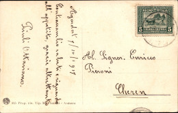 Colonie - Eritrea - 5 Cent Soggetti Africani (34) Isolato Su Cartolina Per Keren Del 7-10-1917 - Otros & Sin Clasificación