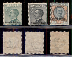 Colonie - Eritrea - 1925 - Soprastampati (93/95) - Serie Completa - Gomma Originale E Integra Per Il 30 Cent - Andere & Zonder Classificatie