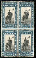 Colonie - Eritrea - 1930 - 2 Cent Soggetti Africani (155) - Quartina - Gomma Integra - Sonstige & Ohne Zuordnung