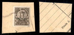 Colonie - Eritrea - 1939 - 10 Cent Recapito Autorizzato (1a) Con E Rotta - Usato Su Frammento - Autres & Non Classés