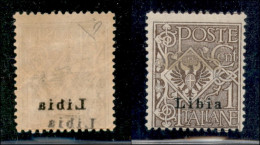 Colonie - Libia - 1915 - 1 Cent Floreale (1w) Con Doppio Decalco - Gomma Integra - Diena (225) - Andere & Zonder Classificatie