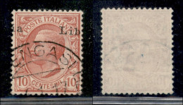 Colonie - Libia - 1912 - 10 Cent Leoni (4/Ilf) Usato - Soprastampa Obliqua A Cavallo (Lib A Destra In Alto) - Non Quotat - Autres & Non Classés