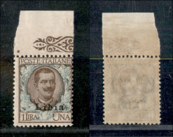 Colonie - Libia - 1915 - 1 Lira Floreale (10) - Bordo Di Foglio - Gomma Integra - Other & Unclassified