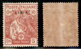 Colonie - Libia - 1915 - 10 Cent Croce Rossa (13a) - Soprastampa Sottile - Gomma Integra (150) - Other & Unclassified