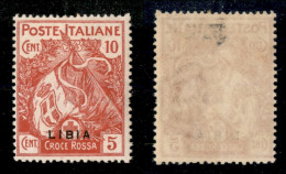 Colonie - Libia - 1915 - 10 Cent Croce Rossa (13c) Con Soprastampa In Basso - Gomma Originale (50) - Sonstige & Ohne Zuordnung