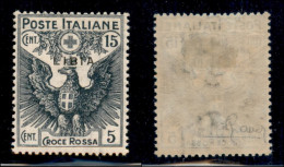 Colonie - Libia - 1916 - 15 Cent Croce Rossa (14a) Con Soprastampa Sottile - Gomma Originale - Cert. Bianchi (240) - Other & Unclassified