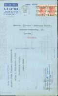 Hong Kong Air Letter YT N°147A (NYC N°160) Roi Georges VI Paire CAD Hong Kong 2 DEC 1952 Flamme Hong Kong - Lettres & Documents