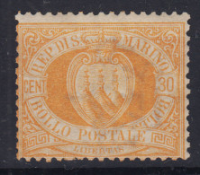 SAN MARINO 1892-94 30 CENTESIMI N.16 G.O MH* - Ungebraucht