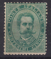 REGNO D'ITALIA 1879 UMBERTO I 5 CENTESIMI N.37 G.O MLH* BUONA CENTRATURA - Nuovi