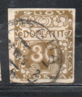 CZECH CECA CZECHOSLOVAKIA CESKA CECOSLOVACCHIA 1918 1920 POSTAGE DUE DOPLATIT 30h USED USATO OBLITERE' - Timbres-taxe