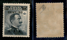 Colonie - Libia - 1916 - 20 Cent Su 15 Michetti (17/I - Azzurro Nero) - Gomma Originale Con Lieve Traccia Di Linguella ( - Autres & Non Classés