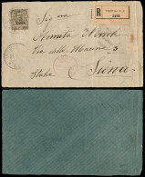 Colonie - Libia - Tripoli D'Africa N. 2 (P.ti 10) - 45 Cent (18) Su Frontespizio Di Raccomandata Per Siena Del 25.2.18 - Autres & Non Classés