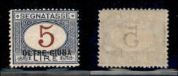 Colonie - Oltre Giuba - 1925 - 5 Lire (10) - Gomma Originale Con Leggera Traccia Di Linguella (450) - Autres & Non Classés