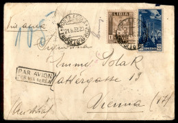 Colonie - Tripolitania - 75 Cent (11 - Aerea) + 1 Lira Pittorica (65 Libia) - Aereogramma Da Tripoli A Vienna Del 21.8.3 - Andere & Zonder Classificatie