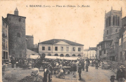 CPA 42 ROANNE / PLACE DU CHATEAU / LE MARCHE - Andere & Zonder Classificatie