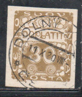 CZECH CECA CZECHOSLOVAKIA CESKA CECOSLOVACCHIA 1918 1920 POSTAGE DUE DOPLATIT 30h USED USATO OBLITERE' - Impuestos