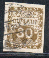 CZECH CECA CZECHOSLOVAKIA CESKA CECOSLOVACCHIA 1918 1920 POSTAGE DUE DOPLATIT 30h USED USATO OBLITERE' - Strafport