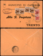 Repubblica - Quattro 10 Cent (543) + Coppia Del 80 Cent (549) - Busta Da Capriana Del 21.8.46 - Otros & Sin Clasificación