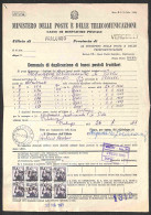 Repubblica - Duplicazione Buoni Fruttiferi - Due Quartine Del 100 Lire Michelangiolesca (912) Su Intero Modulo - Pralung - Otros & Sin Clasificación