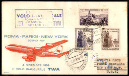 Repubblica - 1959 (4 Dicembre) - Roma New York - Boeing 707/Volo Inaugurale - Aerogramma Venetia Club - Other & Unclassified