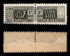 Repubblica - 1957 - 400 Lire (97/IIm) Su Carta Ricongiunta - Gomma Integra (750) - Sonstige & Ohne Zuordnung