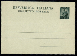 Repubblica - 1946 - Biglietto Postale Da 10 Lire (B42) Nuovo - Senza Bordi Laterali - Autres & Non Classés