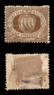 SAN MARINO - 1877 - 30 Cent (6) - Al Retro Traccia Di Forte Supporto Cartaceo - Gomma Originale - Ben Centrato (1.200) - Other & Unclassified