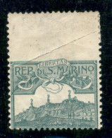 SAN MARINO - 1903 - 5 Cent Veduta (35b) - Dentellatura Orizzontale Spostata In Alto - Primo Della Fila (senza Valore) -  - Sonstige & Ohne Zuordnung