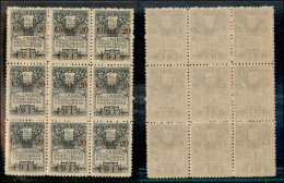 SAN MARINO - 1918 - 20 Cent Su 15 (53) - Blocco Di 9 - Gomma Integra (180+) - Sonstige & Ohne Zuordnung