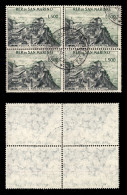 SAN MARINO - 1958 - 500 Lire Veduta (475) - Quartina Usata - Otros & Sin Clasificación