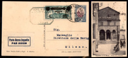 SAN MARINO - Zeppelin - 20 Lire (16 - Aerea) + Complementare Su Cartolina Per Milano Del 26.5.33 (2.000) - Sonstige & Ohne Zuordnung