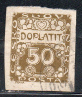 CZECH CECA CZECHOSLOVAKIA CESKA CECOSLOVACCHIA 1918 1920 POSTAGE DUE DOPLATIT 50h USED USATO OBLITERE' - Strafport