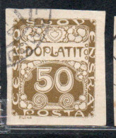 CZECH CECA CZECHOSLOVAKIA CESKA CECOSLOVACCHIA 1918 1920 POSTAGE DUE DOPLATIT 50h USED USATO OBLITERE' - Impuestos