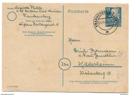 134 - 69 - Entier Postal Envoyé De Frankenberg 1949 - Postwaardestukken