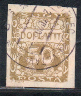 CZECH CECA CZECHOSLOVAKIA CESKA CECOSLOVACCHIA 1918 1920 POSTAGE DUE DOPLATIT 50h USED USATO OBLITERE' - Postage Due